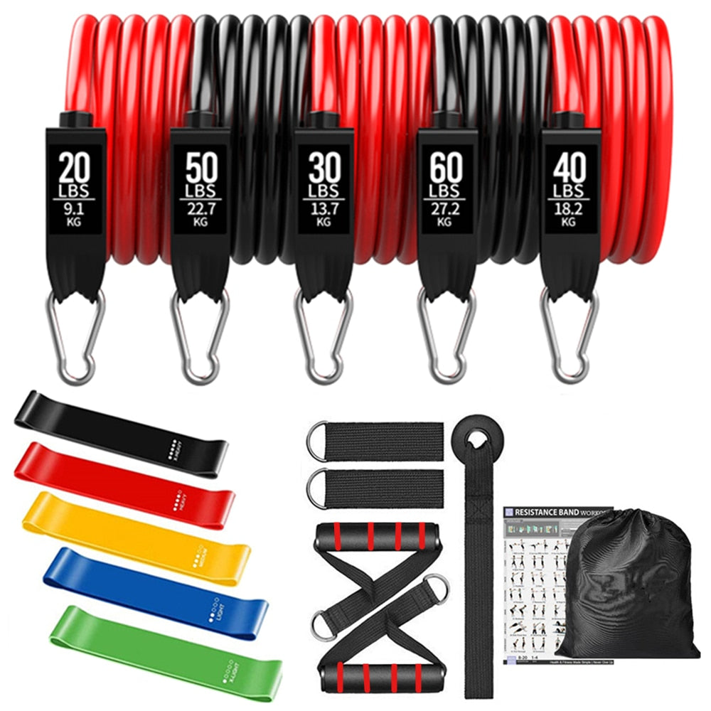 250lbs Resistance Bands Set Workout Pull Rope - fitnessadventuresunlimited