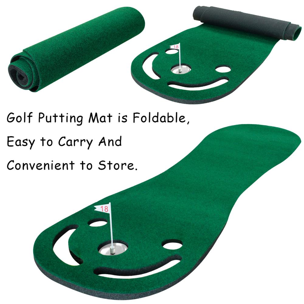 Putting Green Mats, Included 1 Putter & 3 Balls for Training - fitnessadventuresunlimited