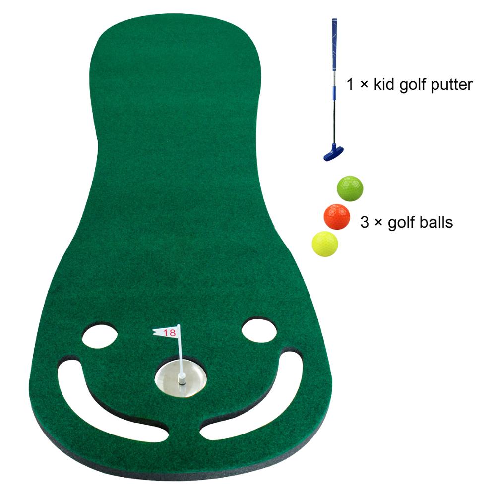 Putting Green Mats, Included 1 Putter & 3 Balls for Training - fitnessadventuresunlimited