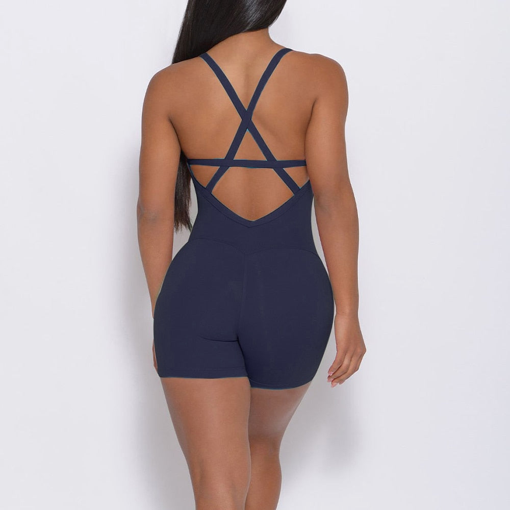 Women Yoga Backless Workout Jumpsuit - fitnessadventuresunlimited