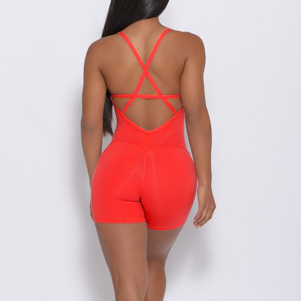 Women Yoga Backless Workout Jumpsuit - fitnessadventuresunlimited