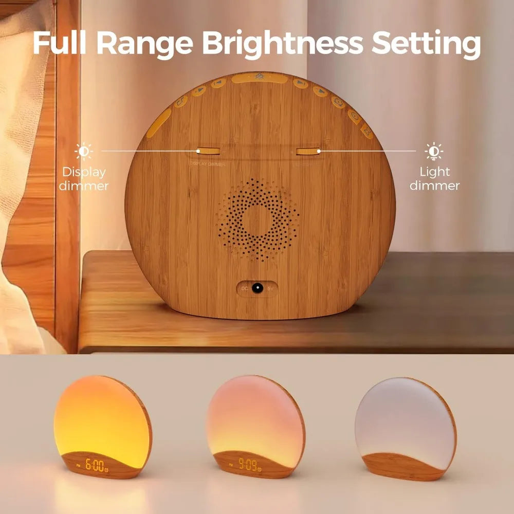 Wooden Sunrise Simulation Alarm Clock