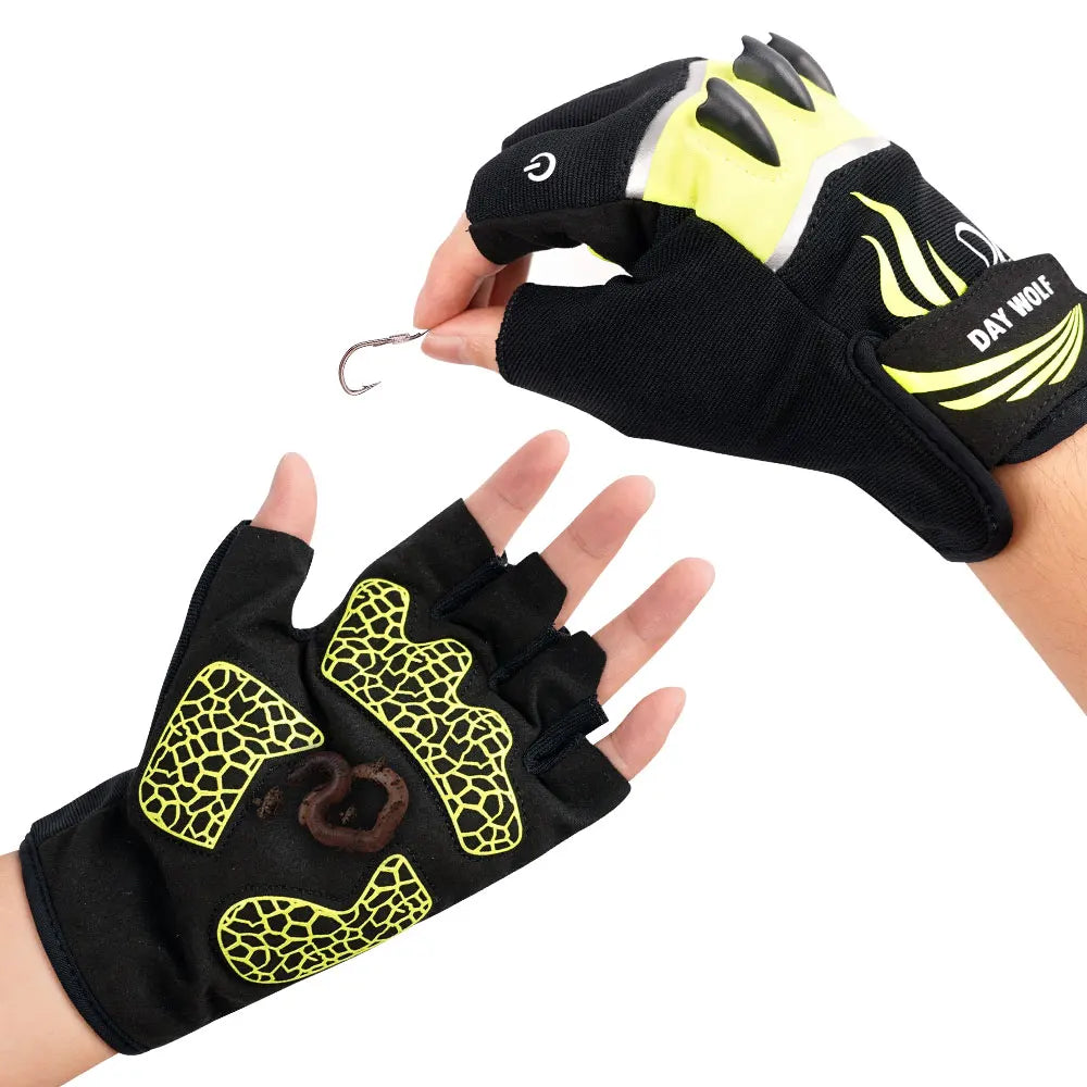 LED Flashlight Carp Fishing Gloves