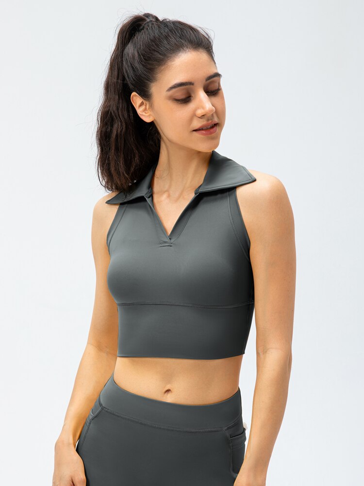 Women's Crop Top, Tight Yoga Vest - fitnessadventuresunlimited