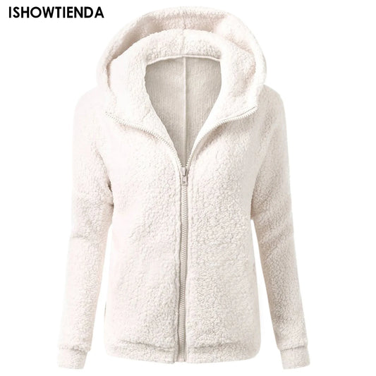 Women Cotton Hooded Wool Warm Winter Coat