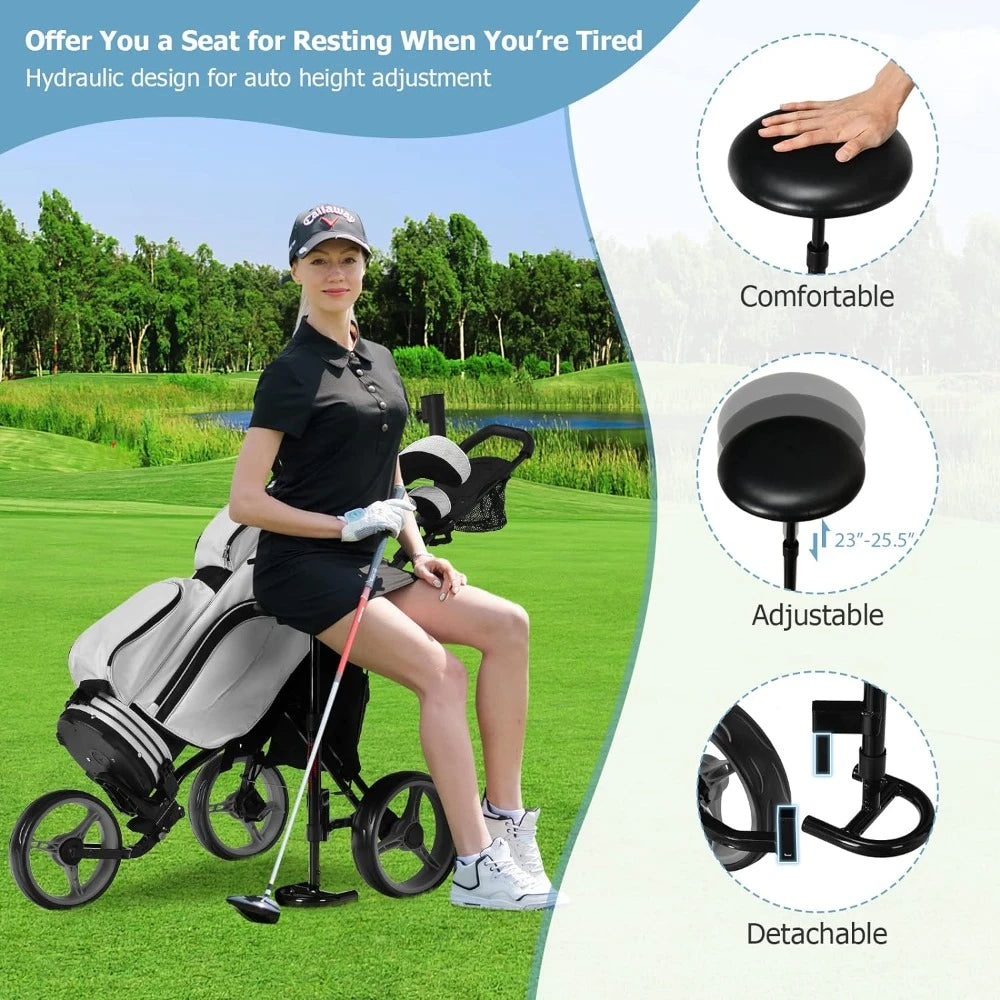 Golf Push Pull Cart with Seat