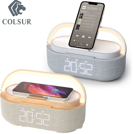 Portable Digital Alarm Clock Radio and Wireless Charger