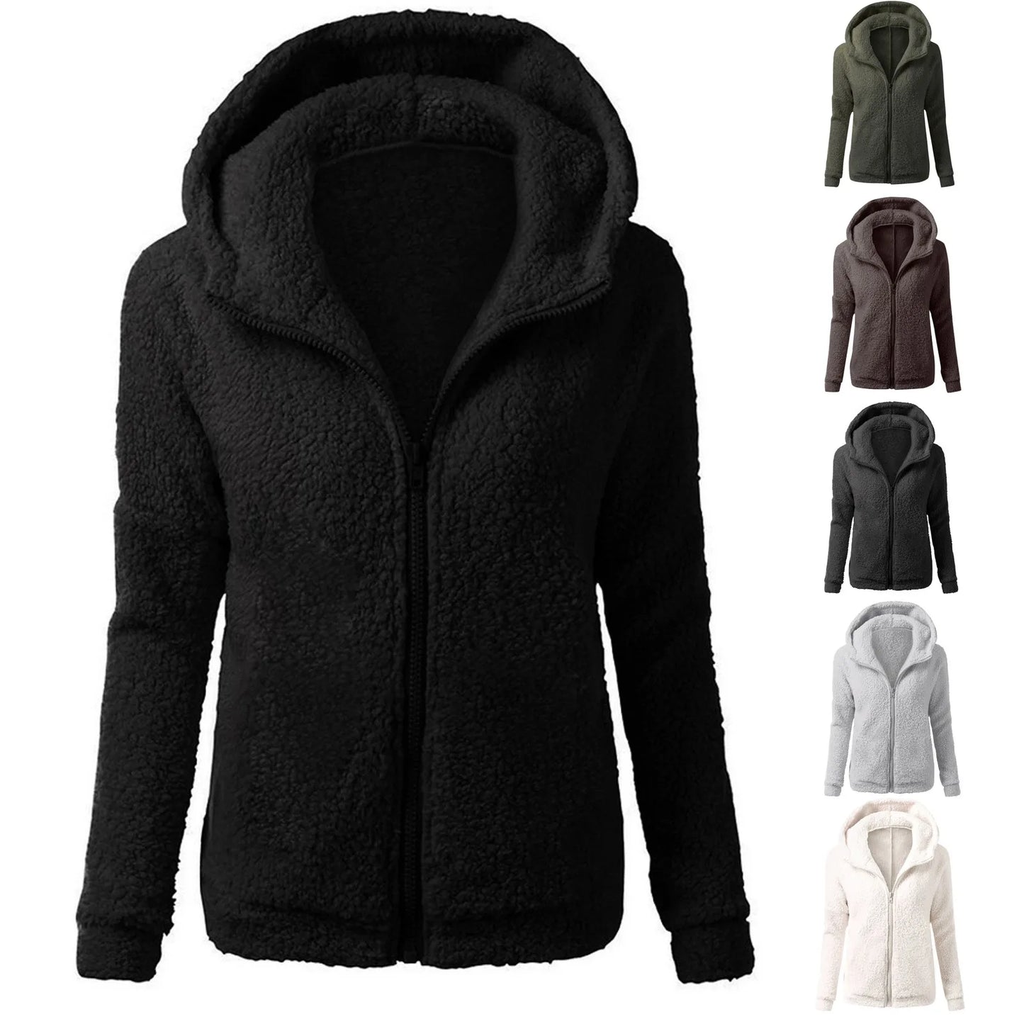 Women Cotton Hooded Wool Warm Winter Coat