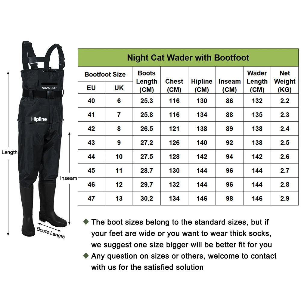 Nightcat Outdoor Fly Fishing Equipment Waders For Men Breathable And Comfortable Waterproof Chest Neoprene Wader