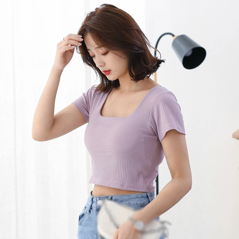 Women's Short Sleeve Crop Top