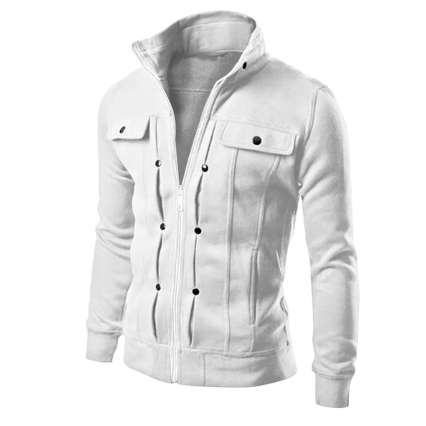 Men's Retro Zip Casual Jackets with Stand Collar