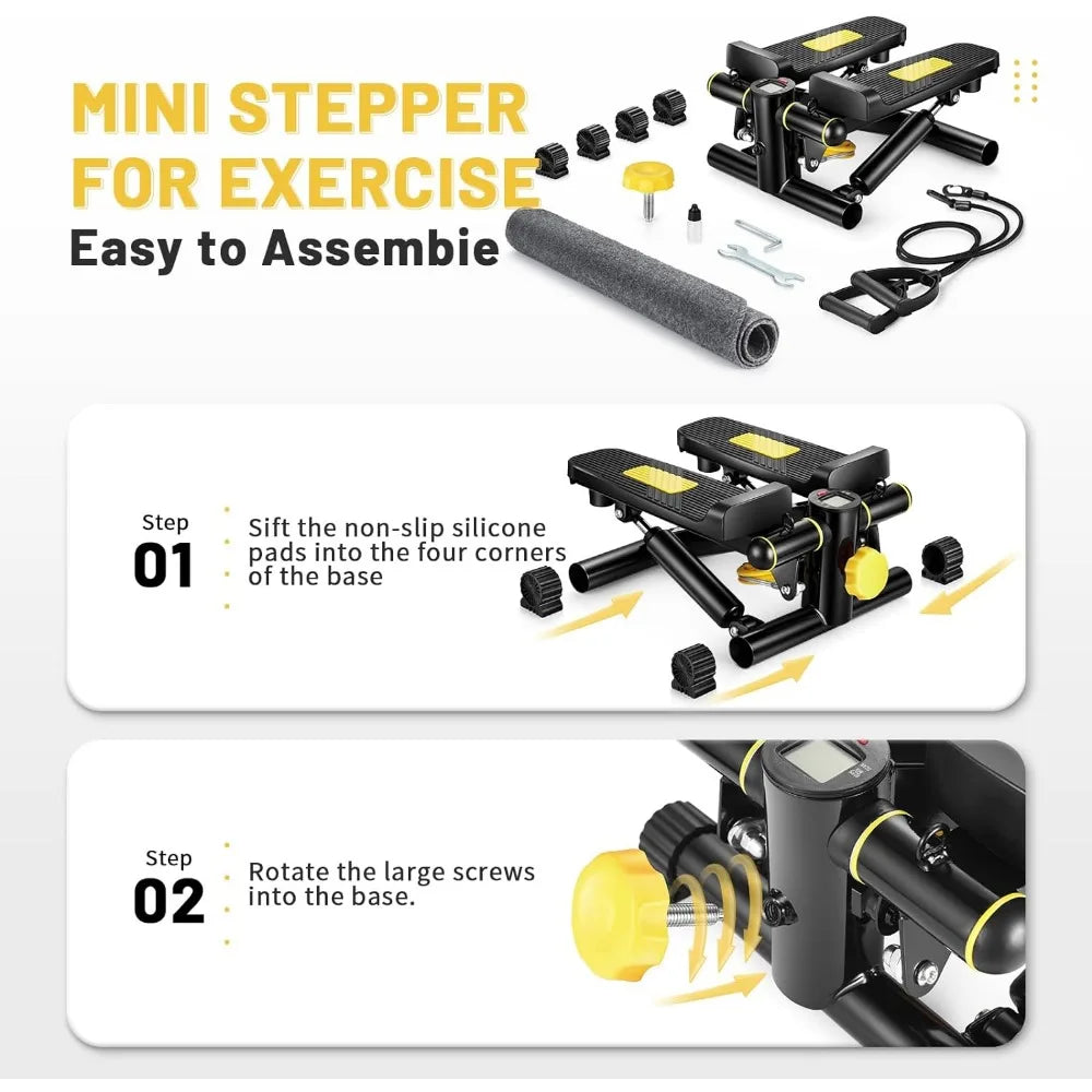 Mini Stair Stepper with Resistance Bands