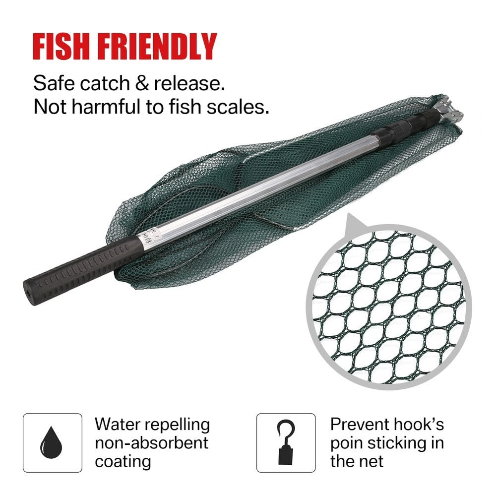 Telescopic Folding Fishing Landing Net - fitnessadventuresunlimited