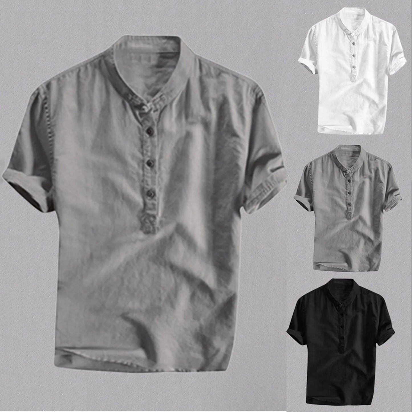 Men's Casual Cotton Linen Shirt