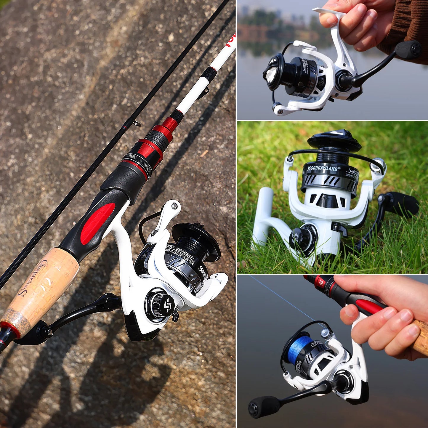 Sougayilang 2000 3000 Spinning Reel High Speed 5.2:1 Ratio Fishing Reel with Max Drag 8kg and EVA Handle Carp Reel