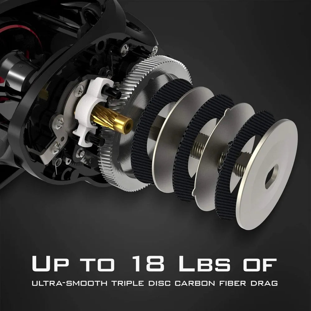 Fishing Reel,10.5:1 Gear Ratio/Deadbolt Baitcasting Reel