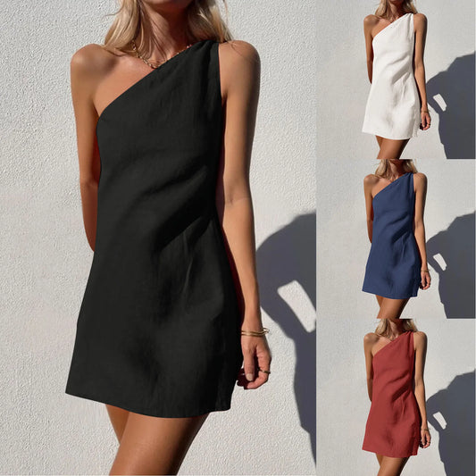 One Shoulder Ladies Casual Dress