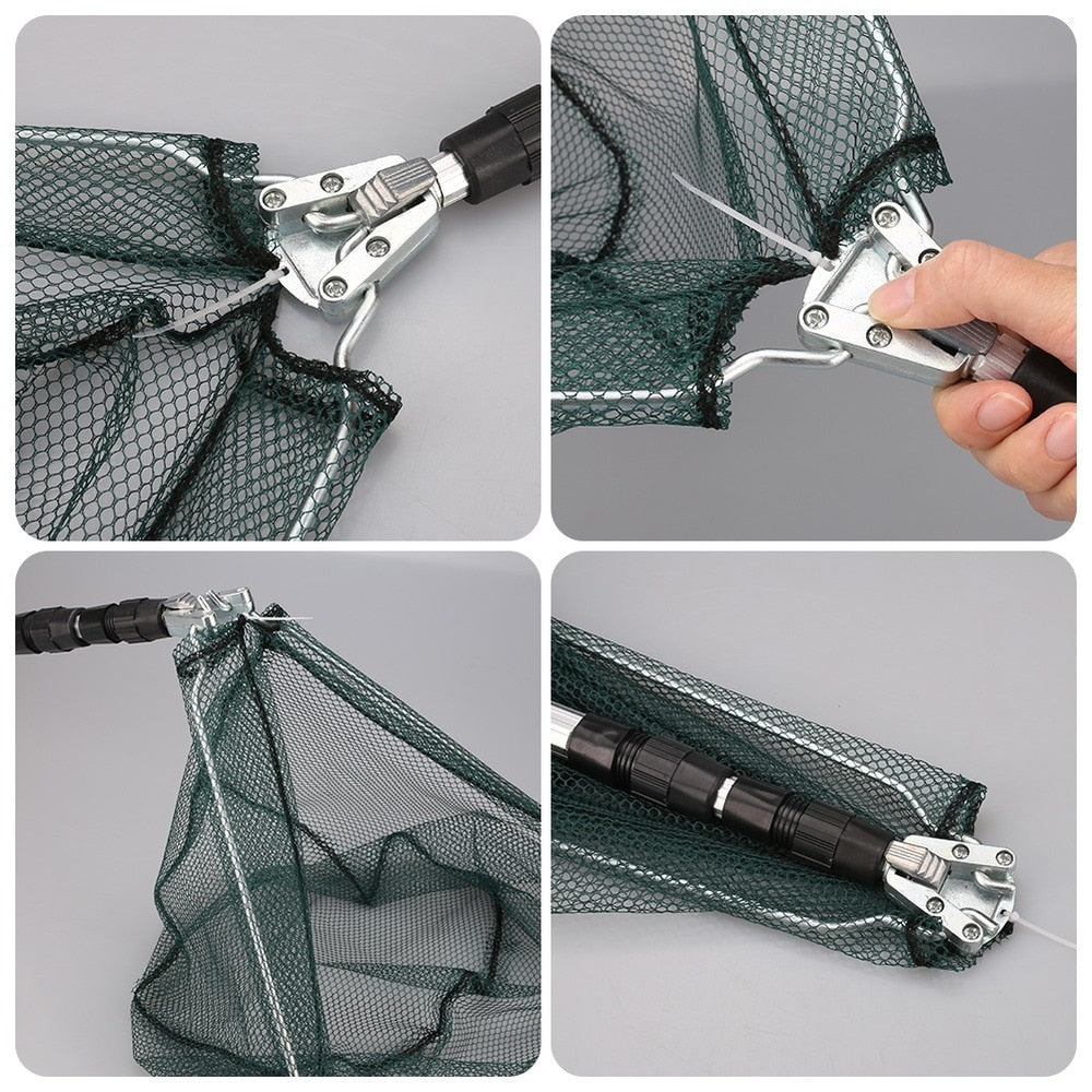 Telescopic Folding Fishing Landing Net - fitnessadventuresunlimited