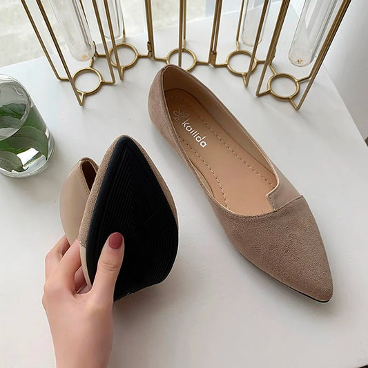 Pointed Top Flat Slip on Womens Shoe