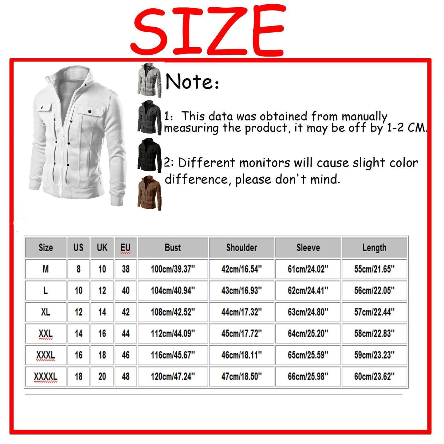 Men's Retro Zip Casual Jackets with Stand Collar