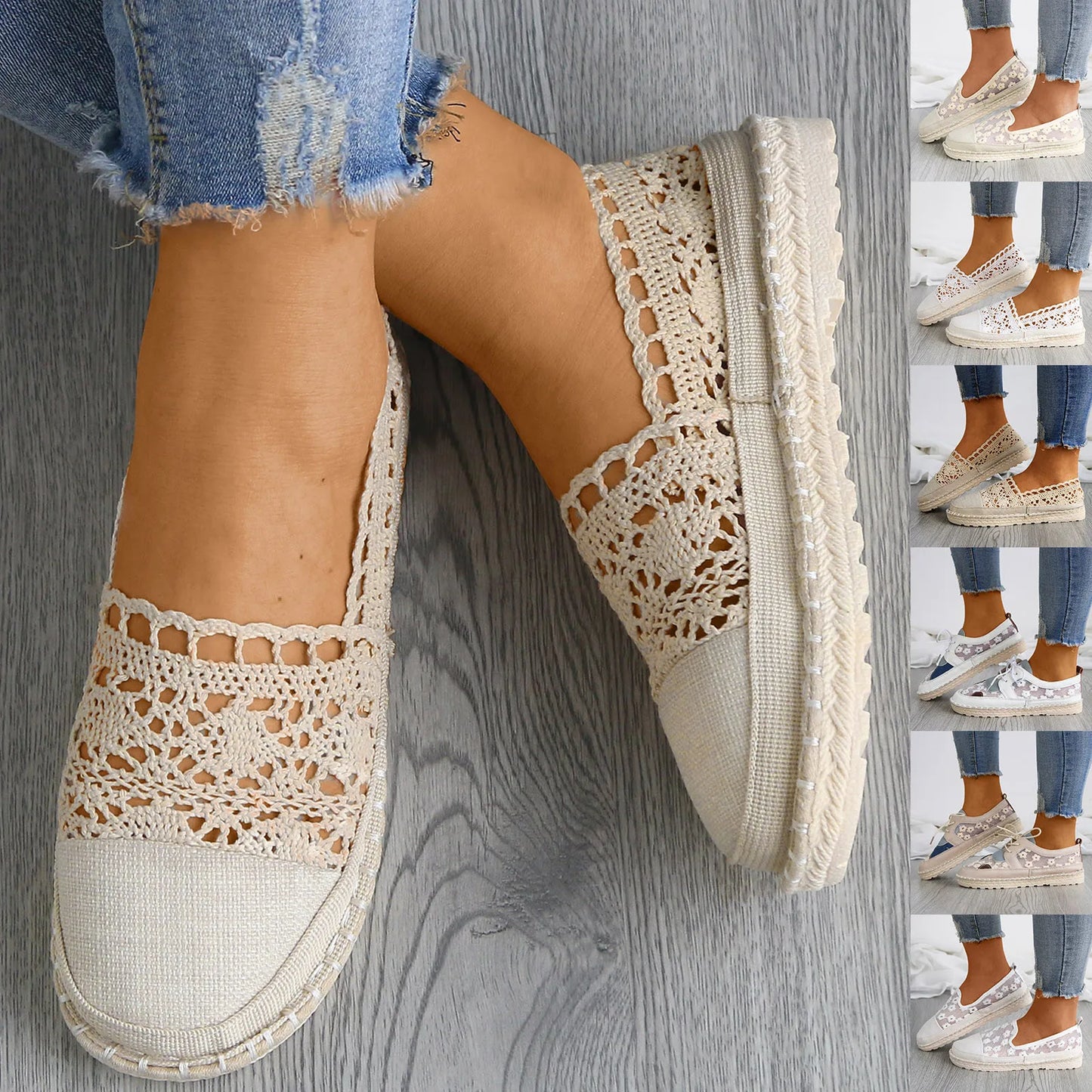 Lace Breathable Mesh Summer Flats