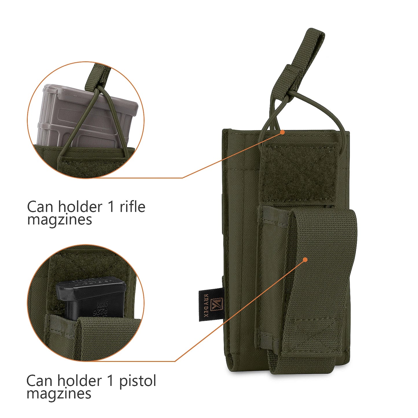 KRYDEX Tactical 5.56mm 9mm Mag Pouch Single/Double/Triple