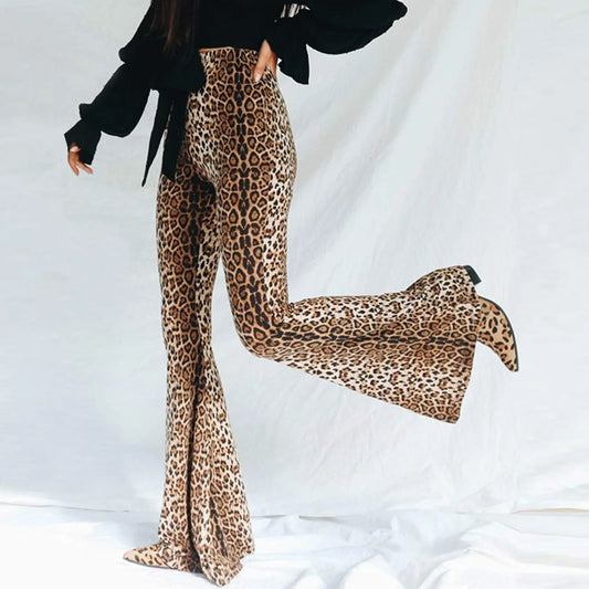 Women Leopard Print Long Pants