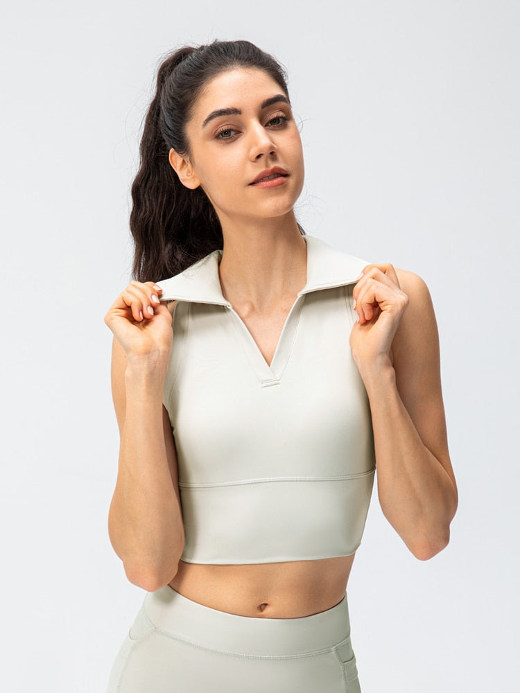 Women's Crop Top, Tight Yoga Vest - fitnessadventuresunlimited