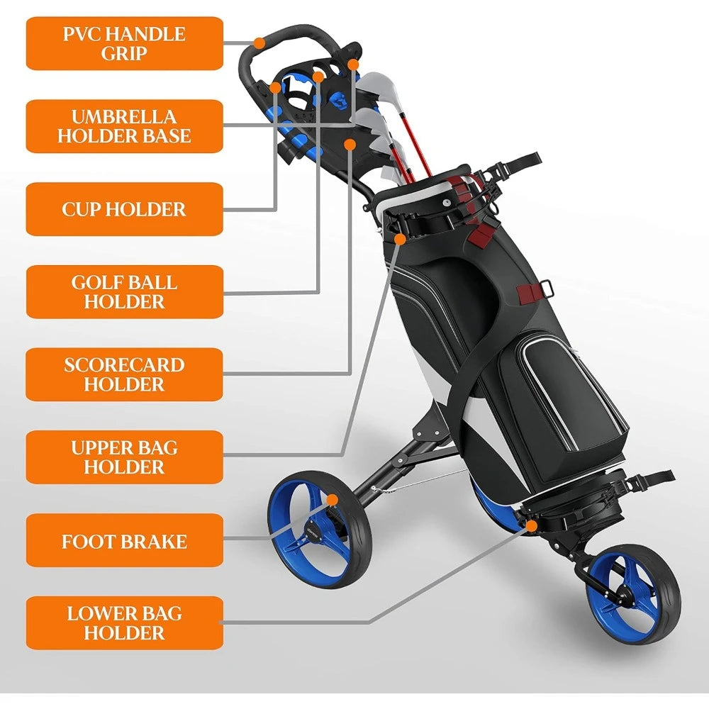 4 Wheel Golf Push Cart