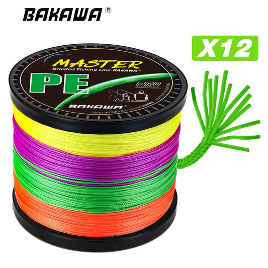 BAKAWA 12 Strands Fishing Line 300/100M/500M/1000M Braided PE Strong Wire Multifilament Durable Sea Saltwater Japa Tool - fitnessadventuresunlimited