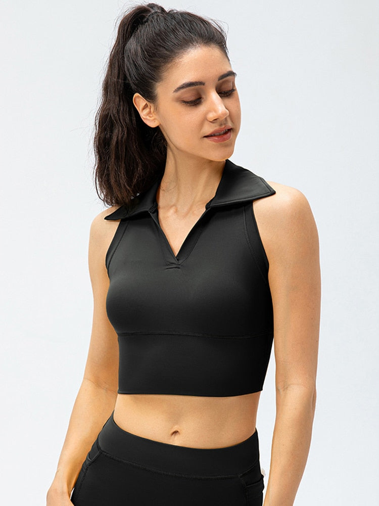 Women's Crop Top, Tight Yoga Vest - fitnessadventuresunlimited